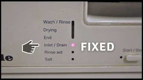 miele dishwasher inlet drain light flashing youtube