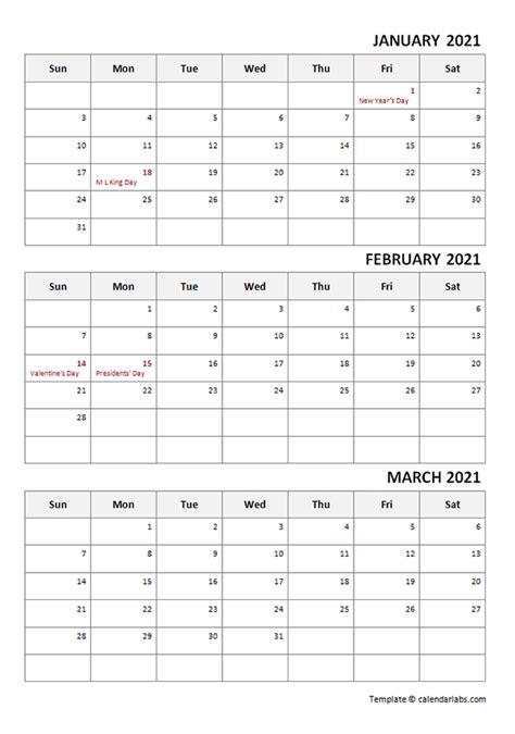 2021 Quarterly Word Calendar Template With Notes Free