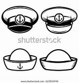 Hat Sailor Coloring Pages Sailors Logo Sign Vector Template Poster sketch template