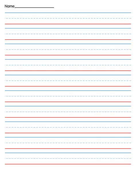 red  blue lined handwriting paper printable