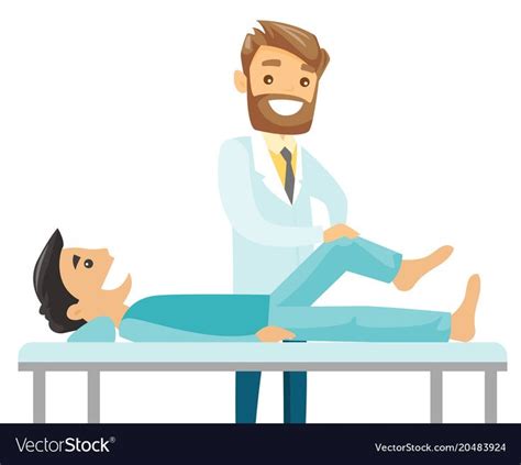 caucasian white physiotherapist doctor checking the ankle of a patient