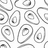 Avocado Aguacate Pattern Decorative sketch template