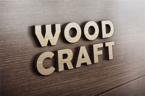 text wood logo mockup psd file studiopk