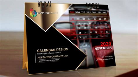photoshop modern calendar design graphicsfamily