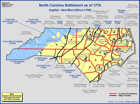 royal colony  north carolina  towns  settlements