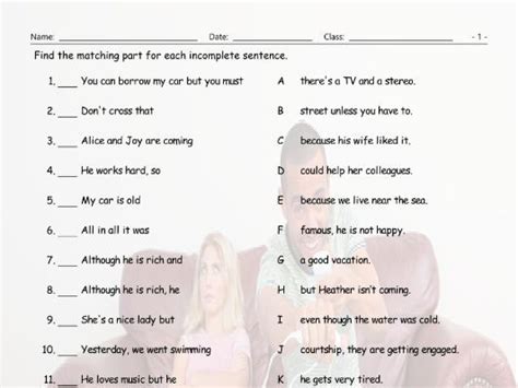 linking words connectors sentence match worksheet teaching resources
