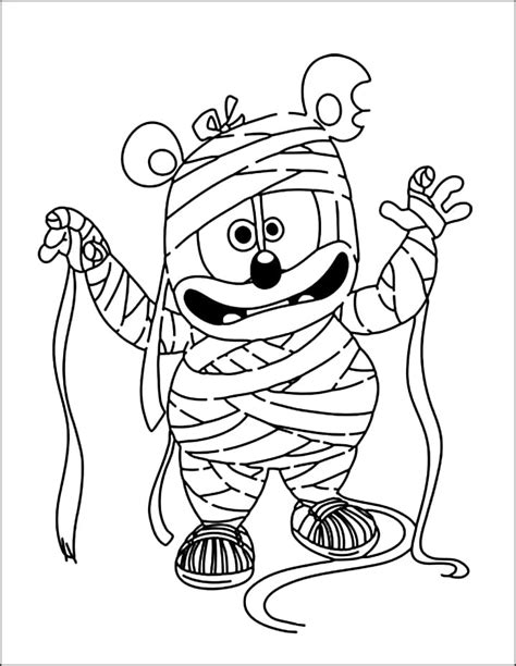 mummy gummy bear coloring page  printable coloring pages  kids