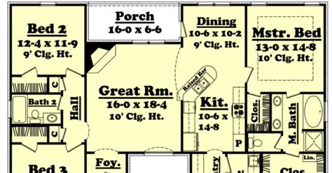 square foot house plans ranch house plan  bedrooms  bath  sq ft plan