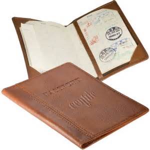top grain leather passport wallet custom debossed