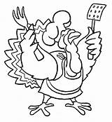Coloring Thanksgiving Pages Turkey Funny Preschool Printable Cook Jobs Kids Drawings Popular sketch template