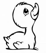 Duck Coloring Baby Drawing Duckling Pages Cute Line Cartoon Clipart Cliparts Donald Color Printable Animal Drawings Ducklings Clip Way Make sketch template