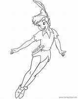 Colorare Peterpan Disneyclips Vola Tinkerbell sketch template