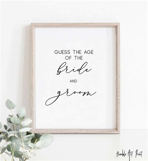 guess  age   bride  groom sign guess bride age etsy