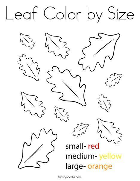 leaf color  size coloring page twisty noodle fall leaves