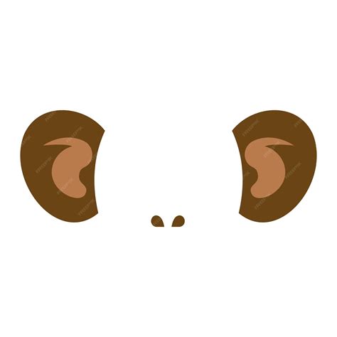 premium vector monkey ear face   white background vector illustration