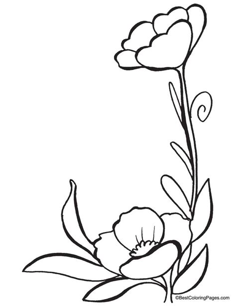 simple poppy coloring pages