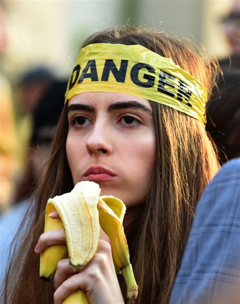 Huge Banana Protest After Woman Eating One Was Censored In Poland