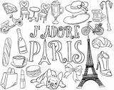 Objets Ausmalbilder Frankreich Jadore Malvorlagen Eiffel Parisian Svg Frühstück sketch template