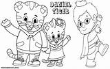 Daniel Tiger Coloring Pages Printable Print Colouring Color Kids Friends Popular sketch template
