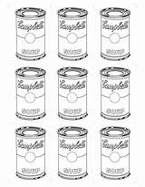 Warhol Andy Coloring Soup Pages Cans Pop Kids Sheets Para Template Campbell Worksheets Colouring Quality High Colorear Campbells Printable La sketch template