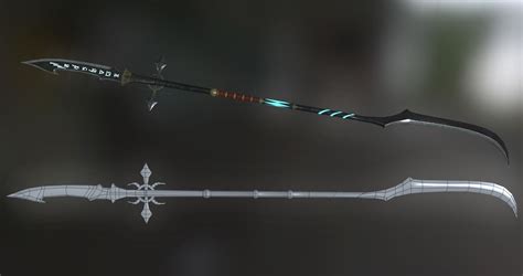 artstation double bladed spear vishnu prajapat anime weapons