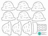 Ice Cream Coloring Scoops Pages Printable Popular sketch template