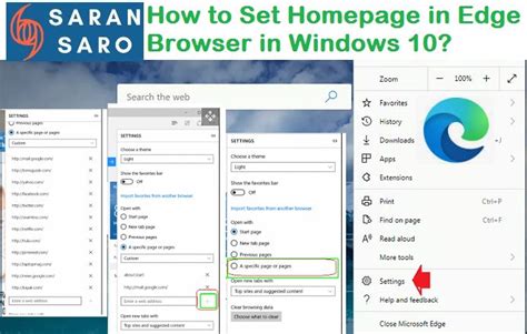 set homepage  edge browser  windows