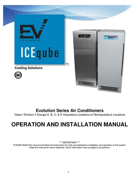 ice qube evolution series operation  installation manual   manualib