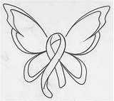 Cancer Butterfly Breast Ribbon Tattoo Awareness Drawing Clipart Lupus Stencil Coloring Tattoos Pages Cliparts Clip Drawings Paintingvalley Color Library Hakuro sketch template