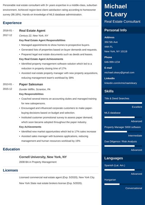 real estate agent resume samples writing guide