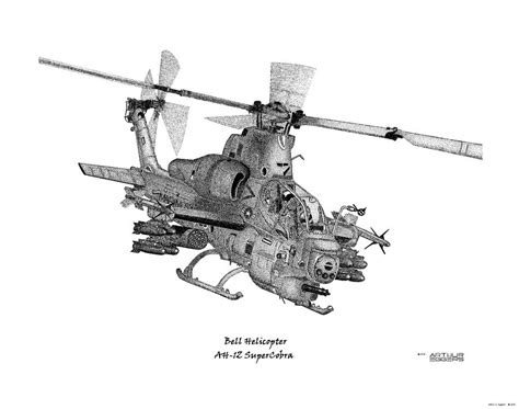 bell helicopter ah  supercobra drawing  arthur eggers