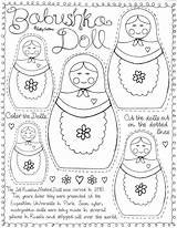 Nesting Coloring Doll Russian Dolls Printable Pages Matryoshka Crafts Kids Craft Paper Russia Babushka Make Template Colouring Felt Basteln Russe sketch template