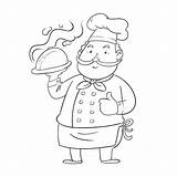 Chef Coloring Kids Vector Cute sketch template
