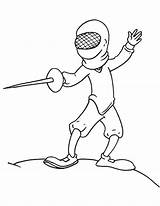 Fencer Coloring Fencing Template Pages sketch template