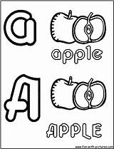 Coloring Pages Fruit Alphabet Apple Alphabets Printable Fruits Fun Colouring sketch template