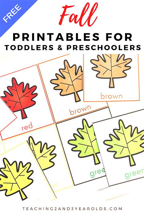 toddler  preschool fall printables