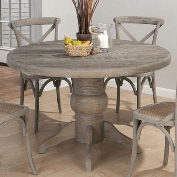 gray oak stained dining table jofran burnt grey  pedestal dining