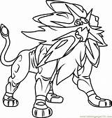 Solgaleo Pokémon sketch template