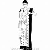 Bengali Draping sketch template