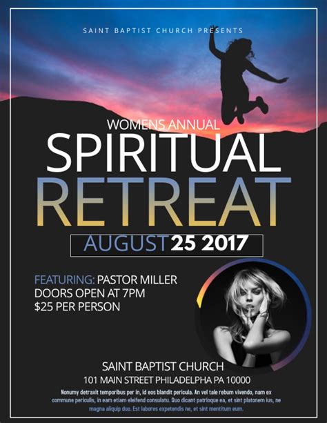 spiritual retreat template postermywall