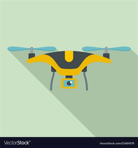 yellow drone icon flat style royalty  vector image
