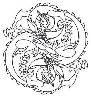 coloring page world light  darkness dragons urban threads patterns