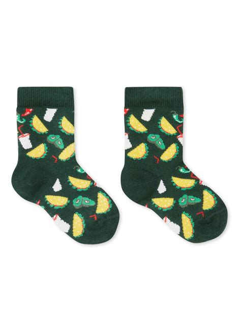 happy socks taco sokken met print donkergroen de bijenkorf