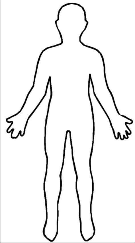 body outline template  children tech arts resources pinterest human body sketches