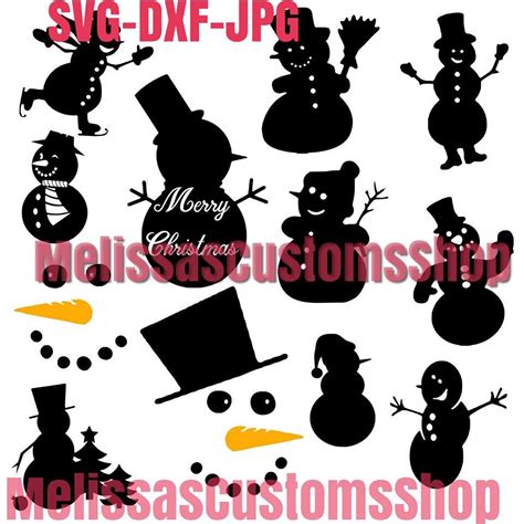 snowman snowmen svg dxf file etsy