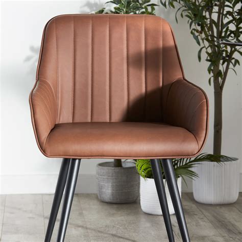 Textured Faux Leather And Metal Dining Chair Bouclair Canada
