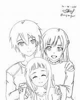 Kirito Online Sao Asuna Sword Coloring Drawings Anime Doodle Manga Lineart Deviantart Pages Family Colouring Swort Drawing sketch template
