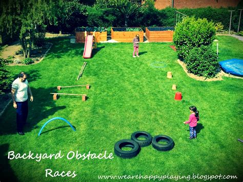 happy playing diy backyard obstacle races  spending
