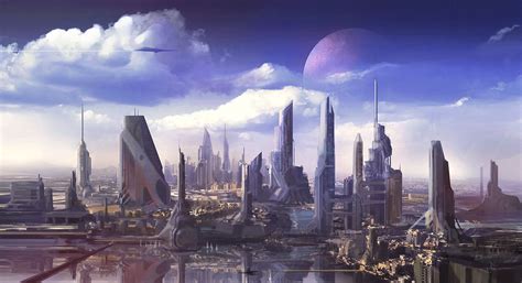 image   futuristic city   sky