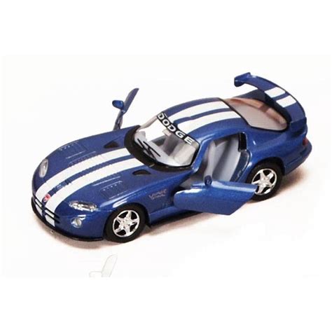 dodge viper gts  blue kinsmart   scale diecast model toy car brand